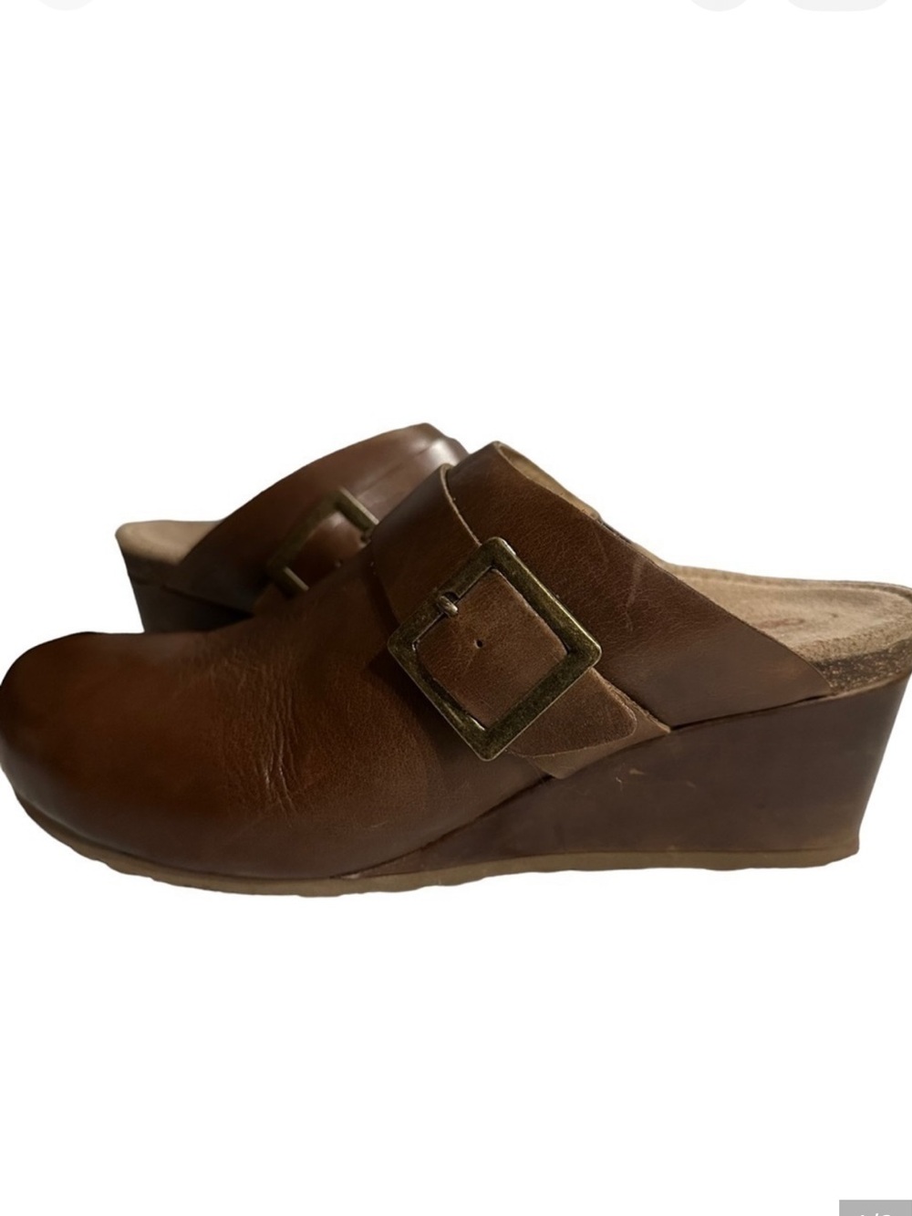 Aetrex Amelia Brown Slip-on Wedge Mule Shoe